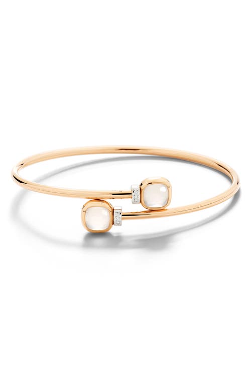 Pomellato Nudo Milky Quartz Cuff Bracelet In Gold