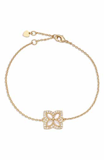 Sabrina 14k Gold Plated Floral Chain Bracelet