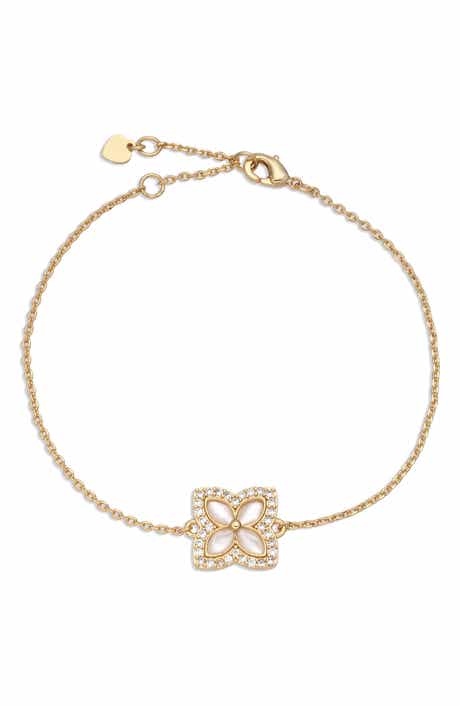Sabrina 14k Gold Plated Floral Chain Bracelet