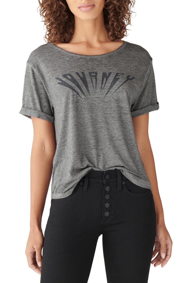 Journey Cotton Blend Graphic Tee, Main, color, BLACK MOUN