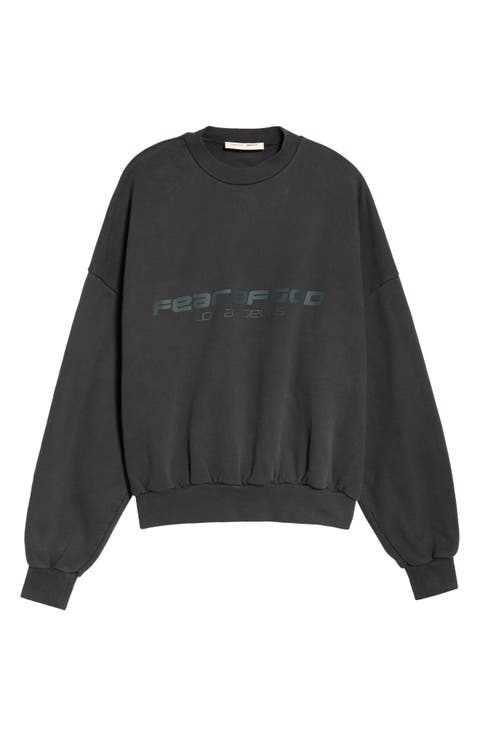 Logo Graphic Relaxed Fit Crop Sweatshirt