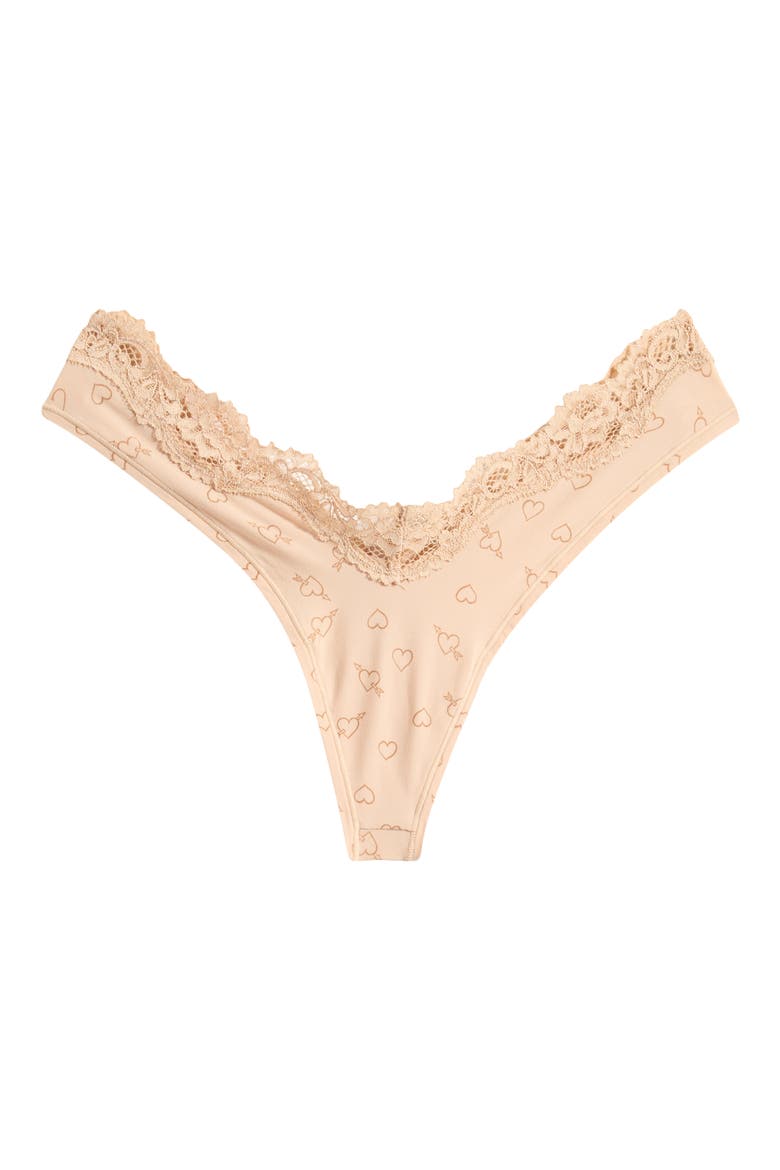Fits Everybody Lace Dipped Thong, Alternate, color, MICA SKETCHED HEARTS