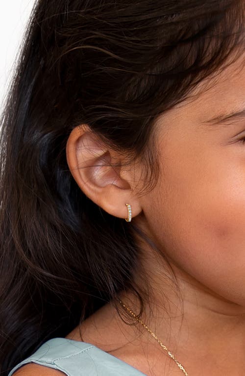 Tiny Blessings 14k Gold 9mm Timeless Pavé Huggie Hoop Earrings In Gold