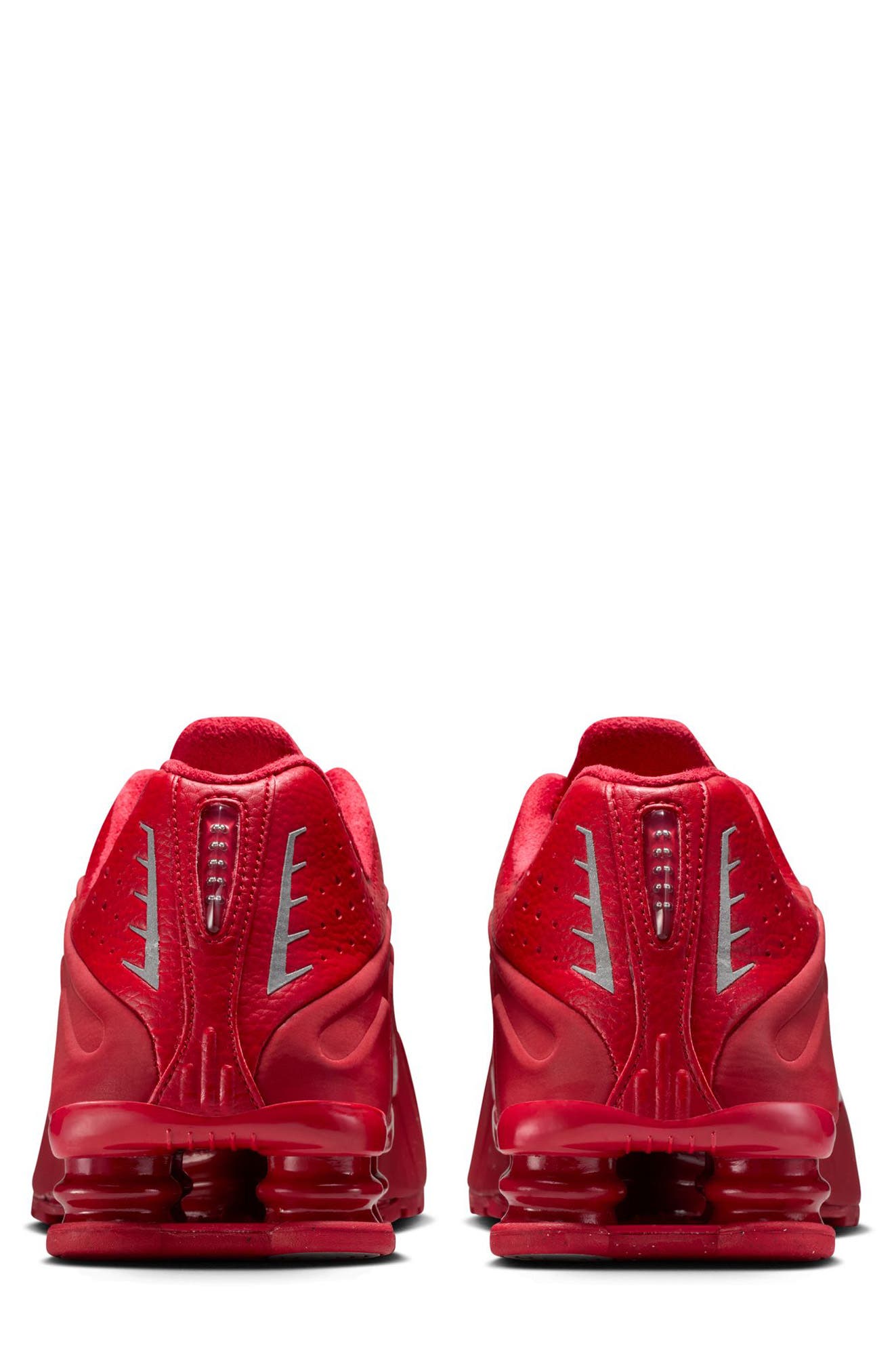 Nike Shox R4 Sneaker, Alternate, color, Gym Red/ Metallic Silver