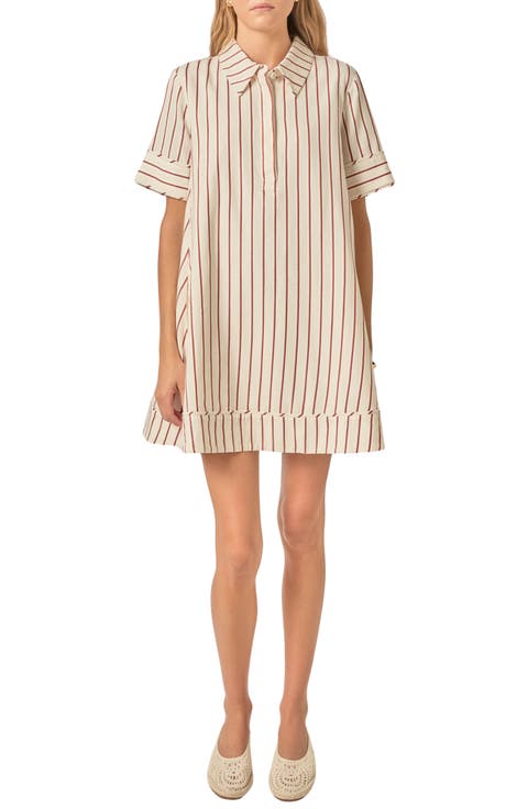 Striped A-Line Cotton Minidress