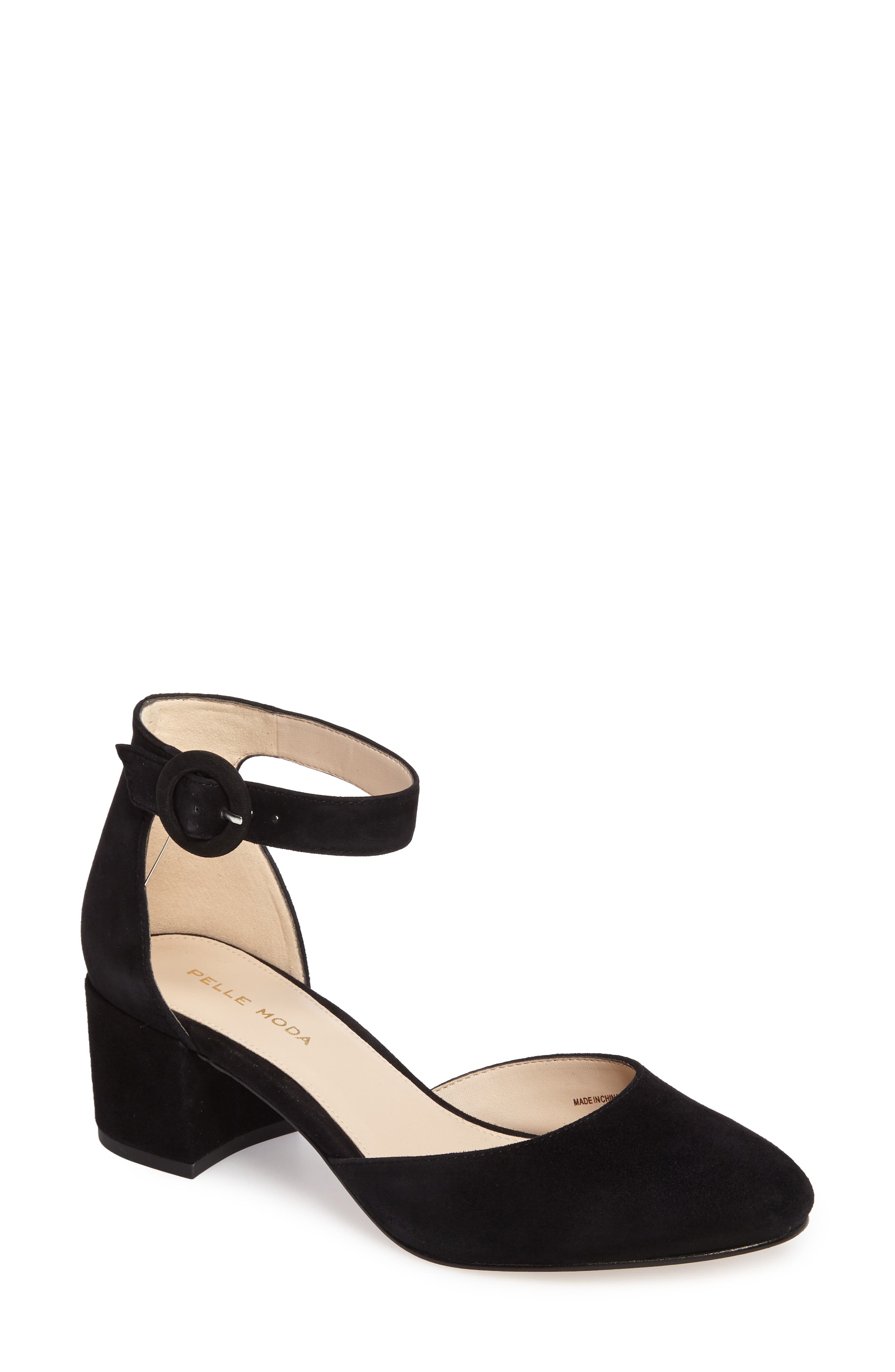 Uma d'Orsay Pump, Main, color, BLACK LEATHER