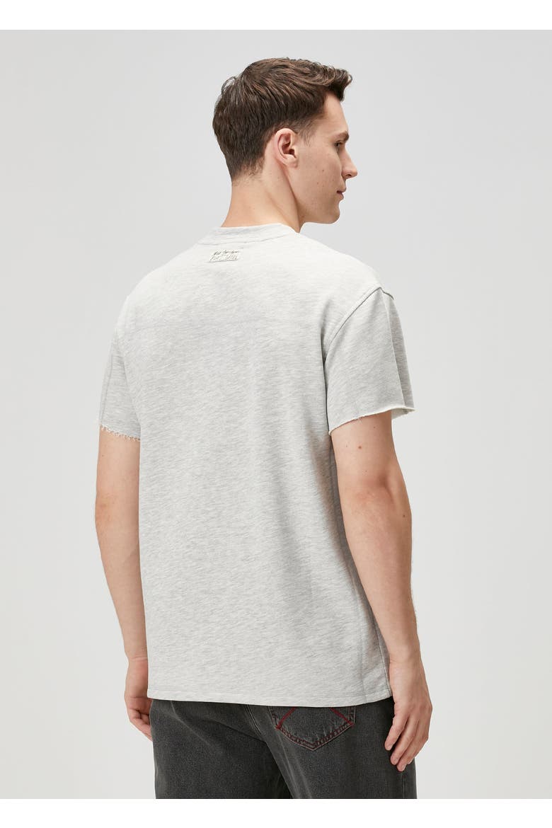 Cotton Tshirt With Emboss Print, Alternate, color, grey