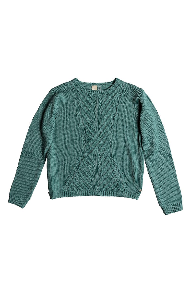 Roxy Glimpse of Romance Cable Knit Sweater, Alternate, color,