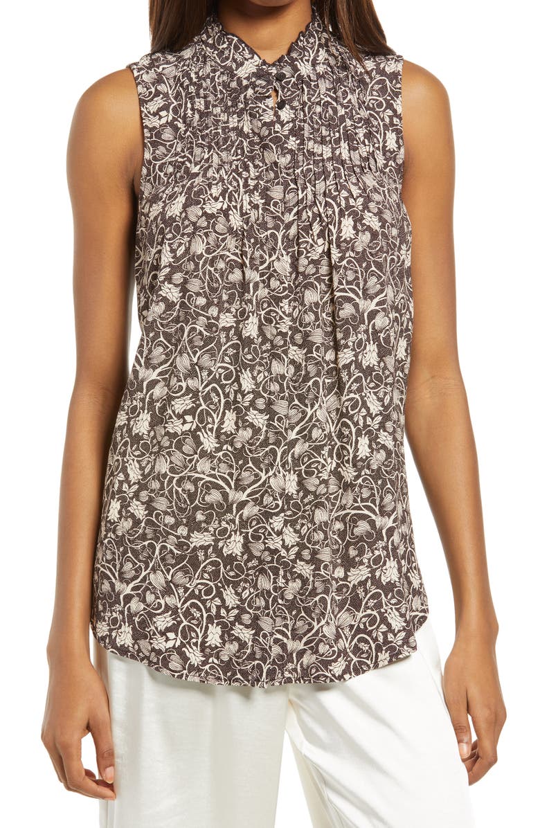 Treasure & Bond Print Pleated Top, Main, color, 