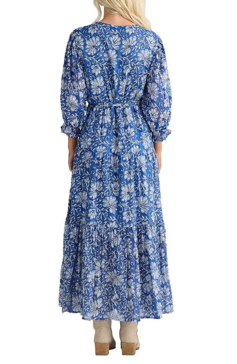 Talisman the Label Tara Wrap Dress, Alternate, color, Blue Blossom