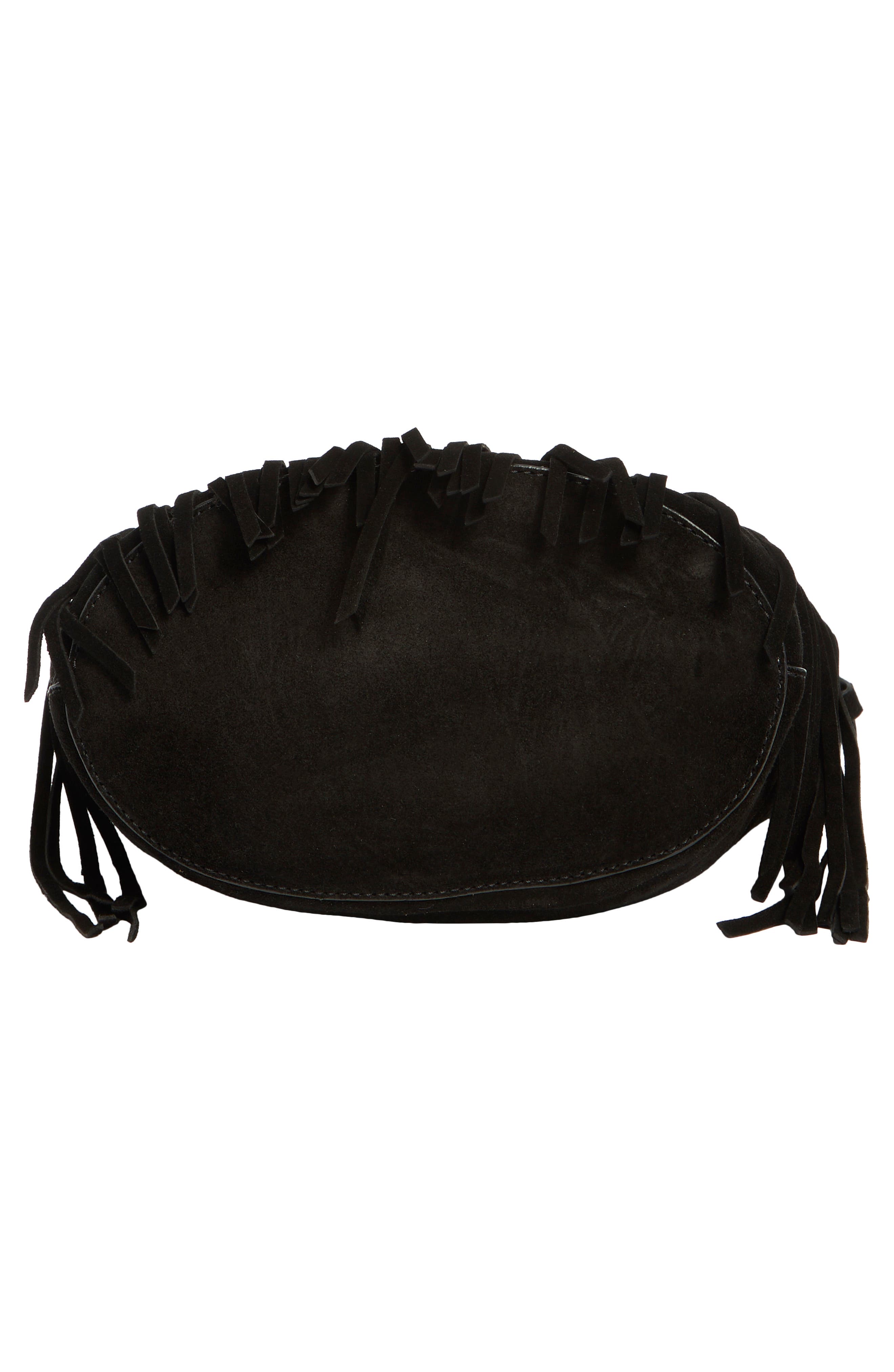 Rebecca Minkoff Darren Fringe Bucket Bag, Alternate, color, Black