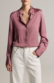 Vince Slim Fit Silk Blend Button-Up Shirt
