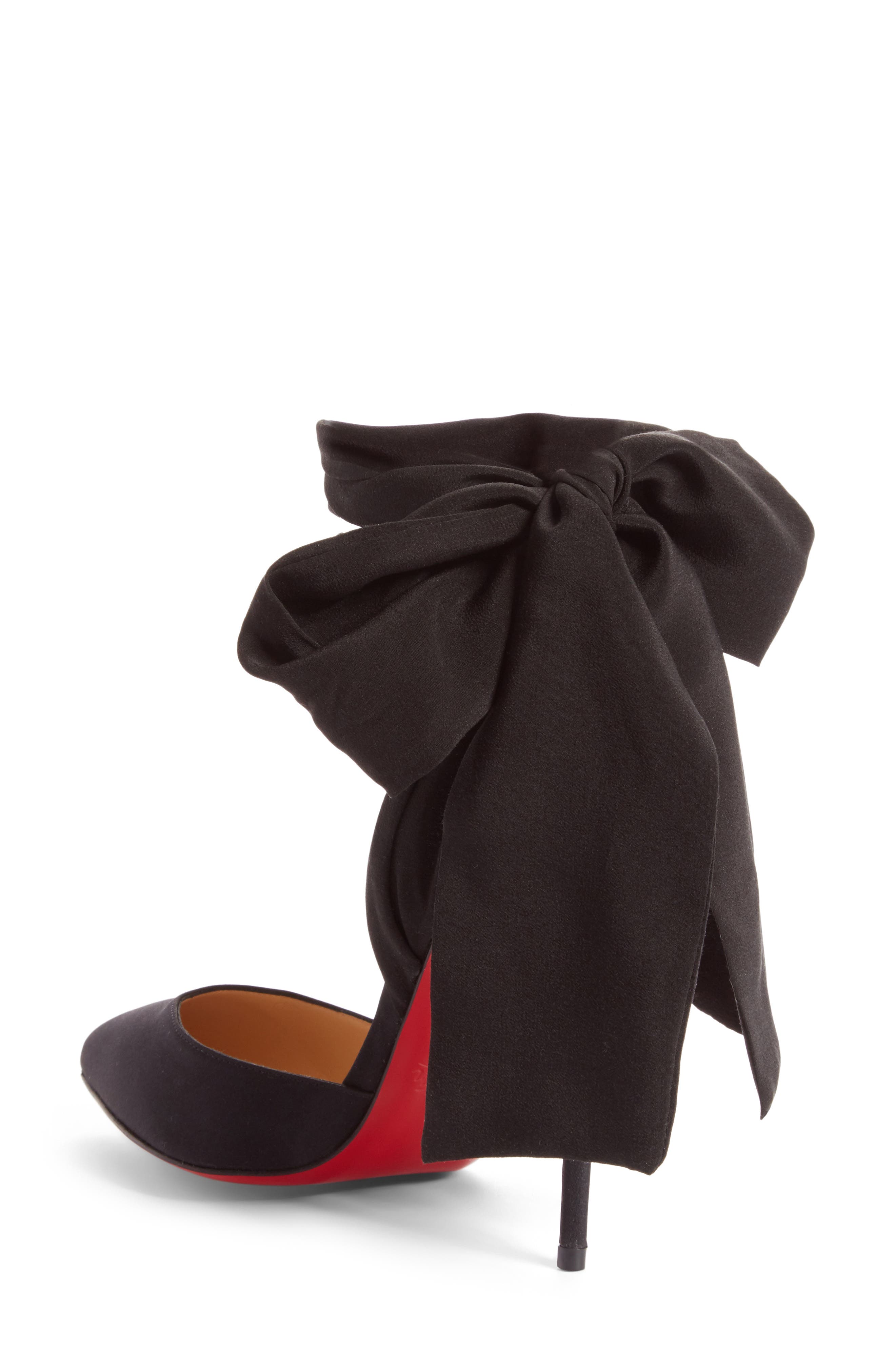 Douce Du Desert Ankle Tie Pump, Alternate, color, BLACK SATIN