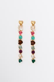 Bimba y Lola Crystal Hearts Earrings