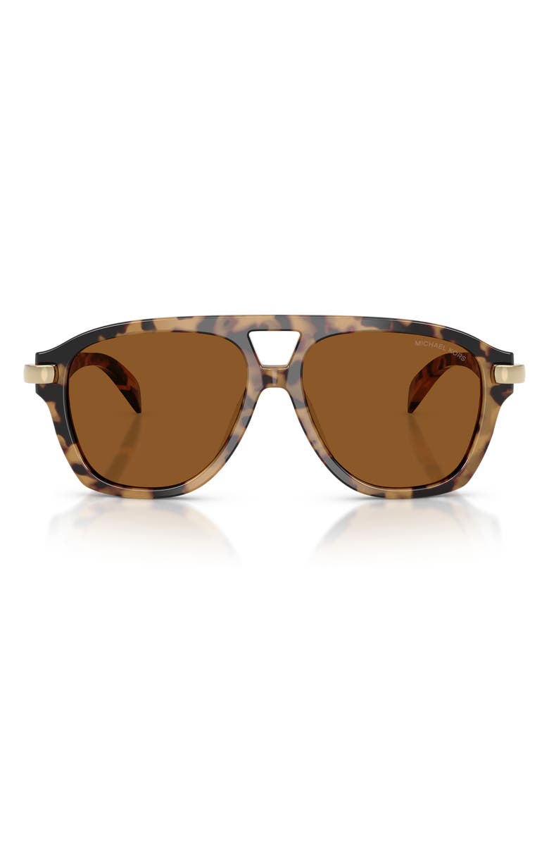 Michael Kors Grenada 56mm Aviator Sunglasses, Main, color, Vintage Tortoise / Amber Mono