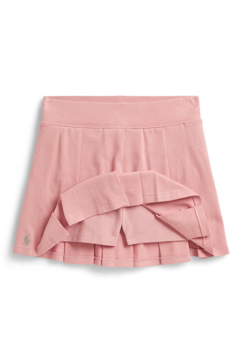 Kids' Stretch Mesh Polo & Skirt Set, Alternate, color, ADIRONDACK ROSE