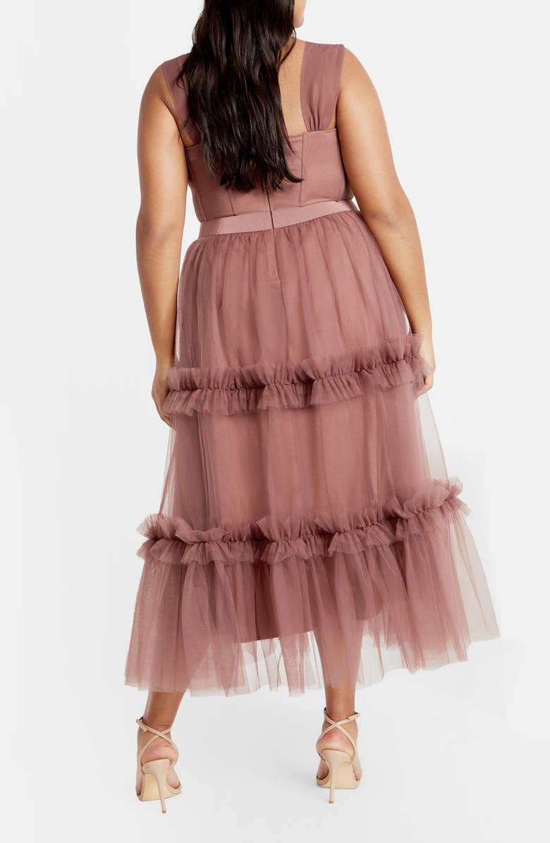 City Chic Charming Tulle Ruffle Dress, Alternate, color, Vintage Rose