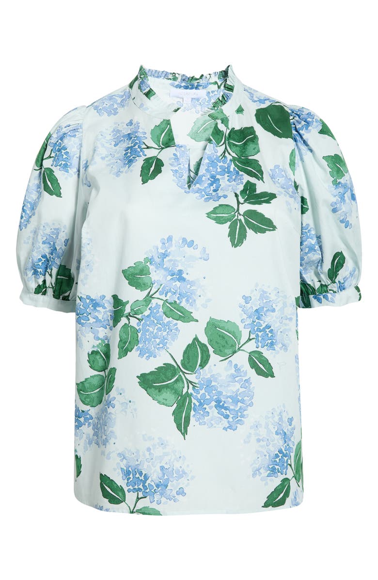 SUGARLIPS Terri Floral Puff Sleeve Top, Alternate, color, Blue-Green-Mul