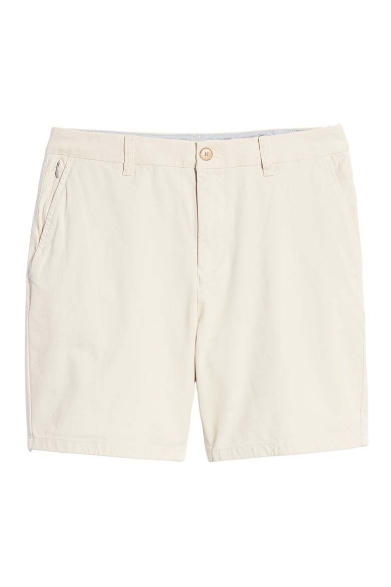 Washed Stretch Cotton Chino Shorts, Alternate, color, OAT MILK