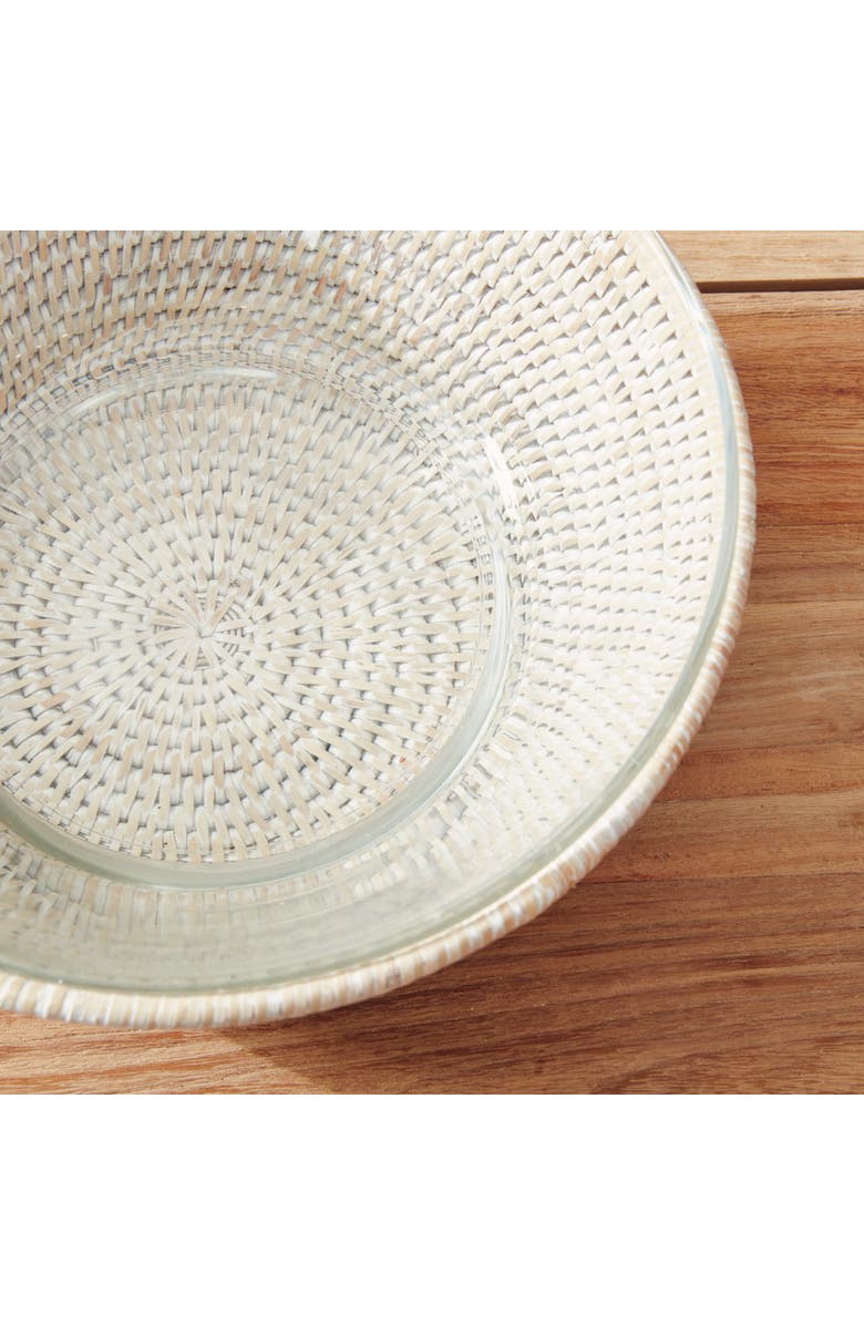 Napa Home & Garden 10.75" Burma Rattan Whitewash Round Fruit Bread Wicker Natural Woven Serving Bowl, Alternate, color, White