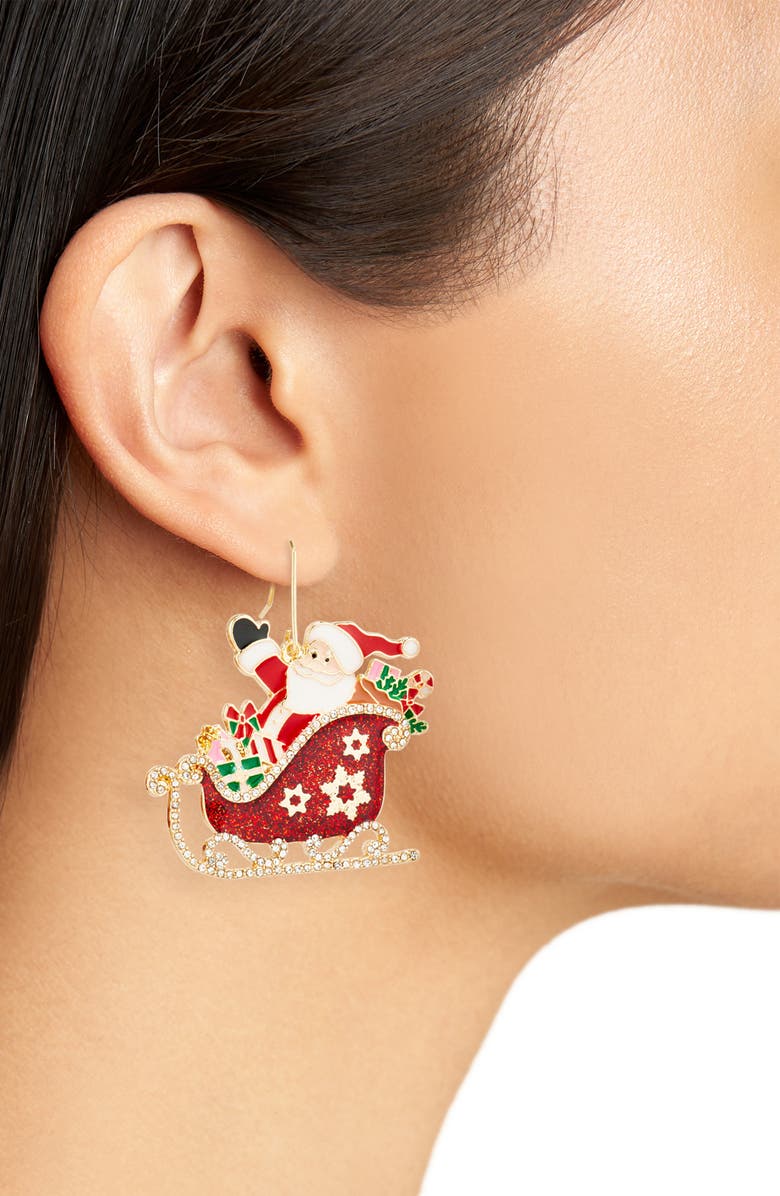 Leith Sleigh Earrings, Alternate, color, Red Multi- Gold