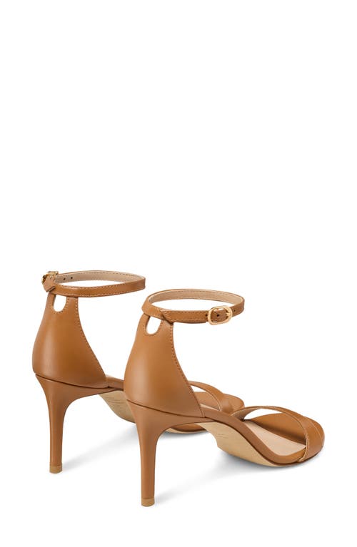 Stuart Weitzman Nudist Leather Ankle-strap Sandals In Macchiato