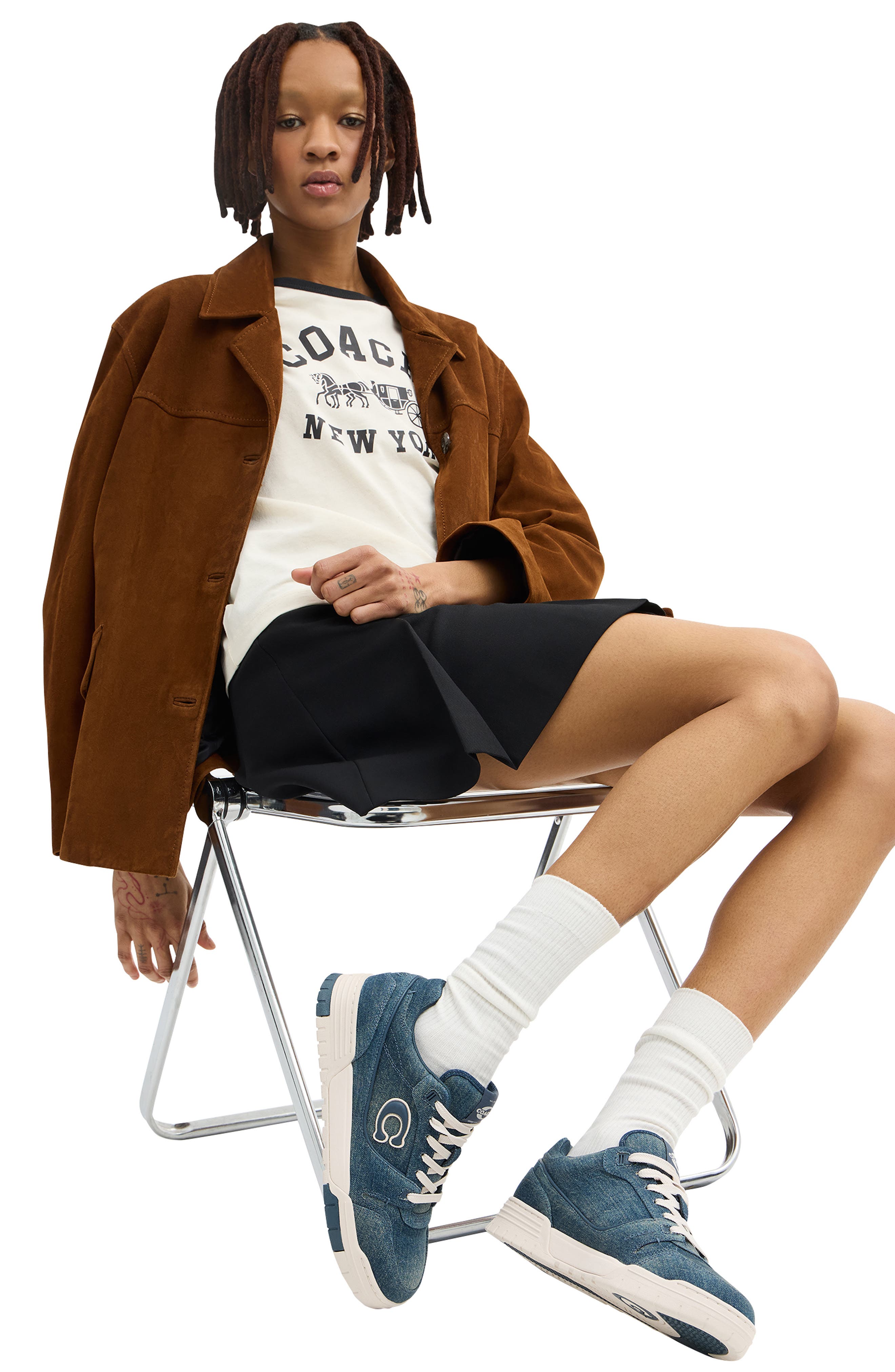 COACH Soho Sneaker, Alternate, color, Denim.