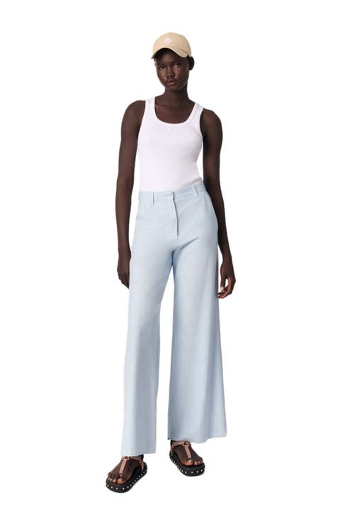 Wide-leg suit trousers