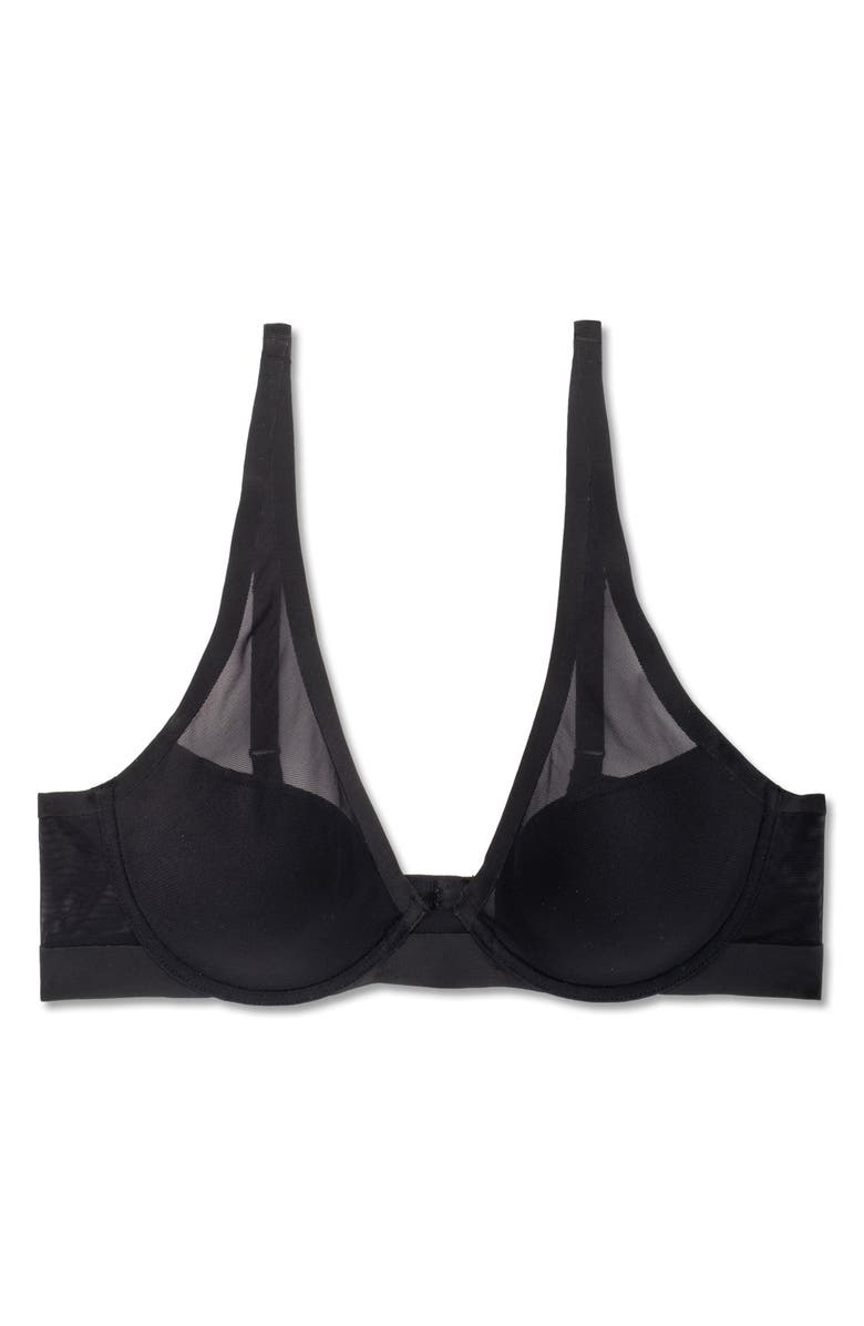 Natori True Zen Plunge T-Shirt Bra, Alternate, color, Black