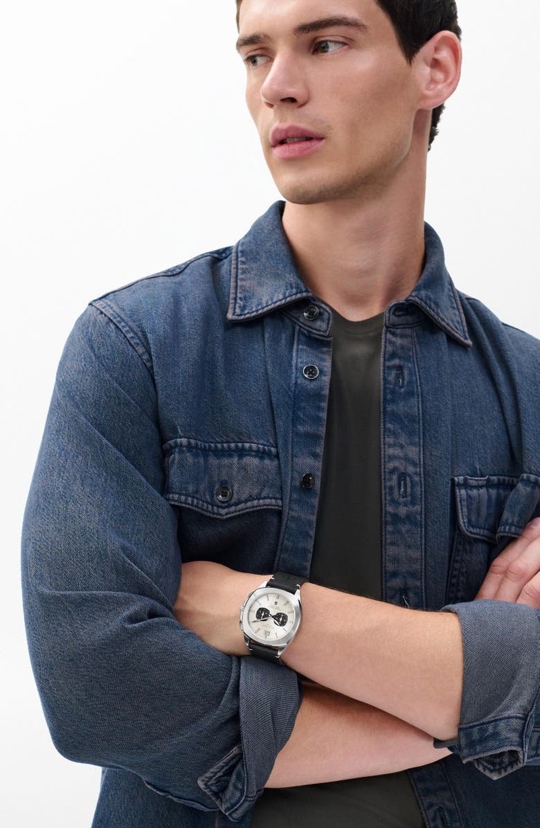 rag & bone Bleeker Chronograph Leather Strap Watch, 42mm, Alternate, color, 