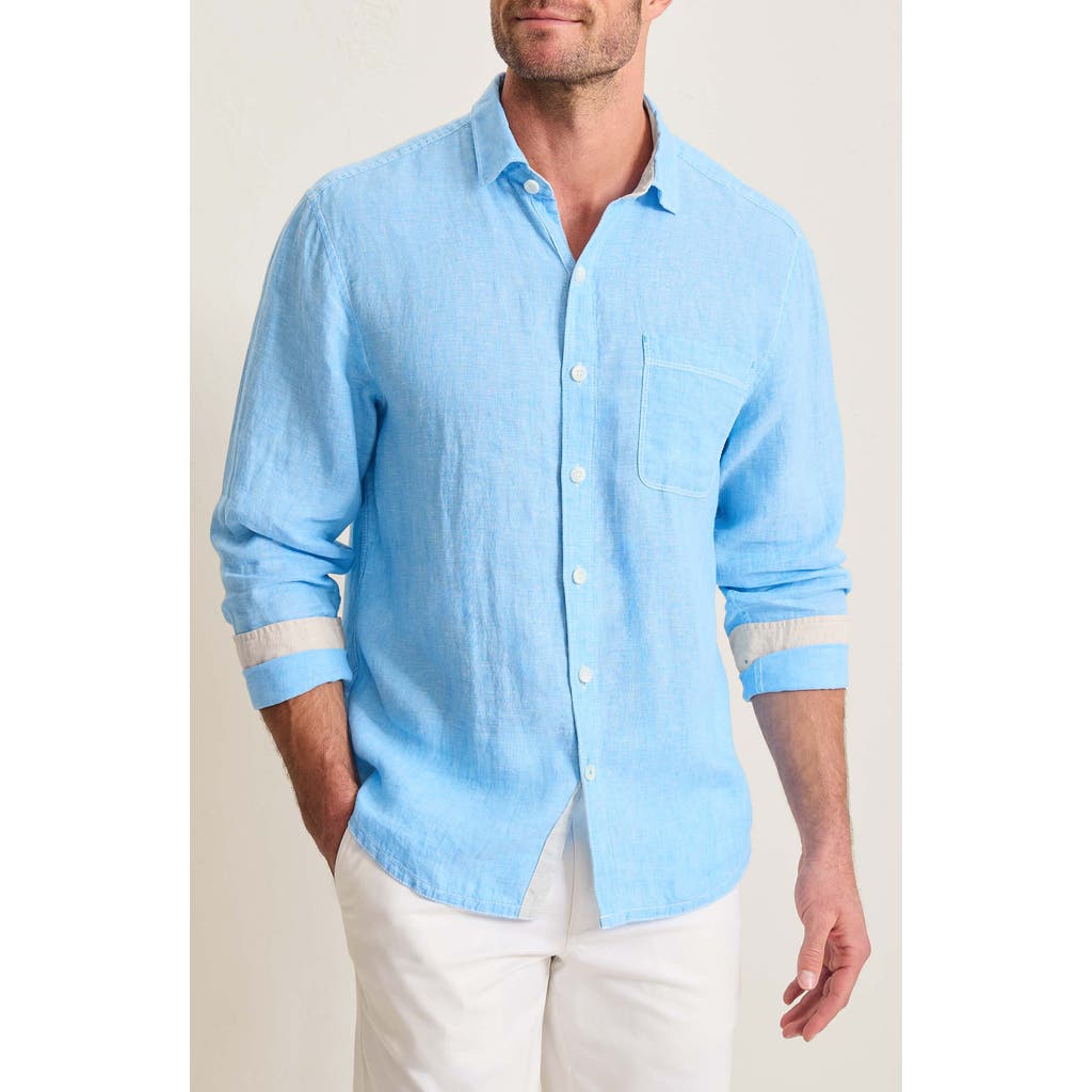 Tommy Bahama Paradise Breezer Linen Button-up Shirt In Glass Bead Blue