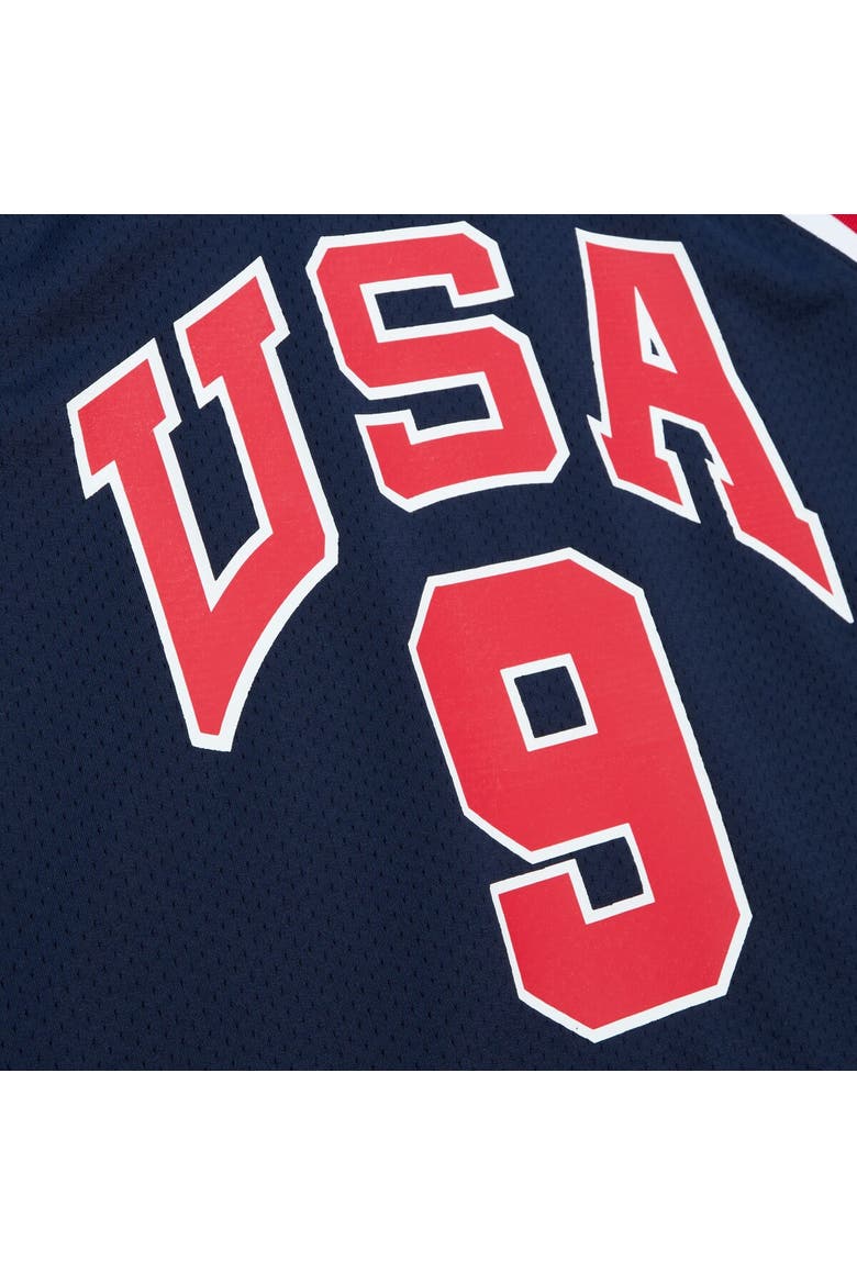Men's Mitchell & Ness Michael Jordan Navy USA Basketball 1984 Authentic Jersey, Alternate, color, Navy