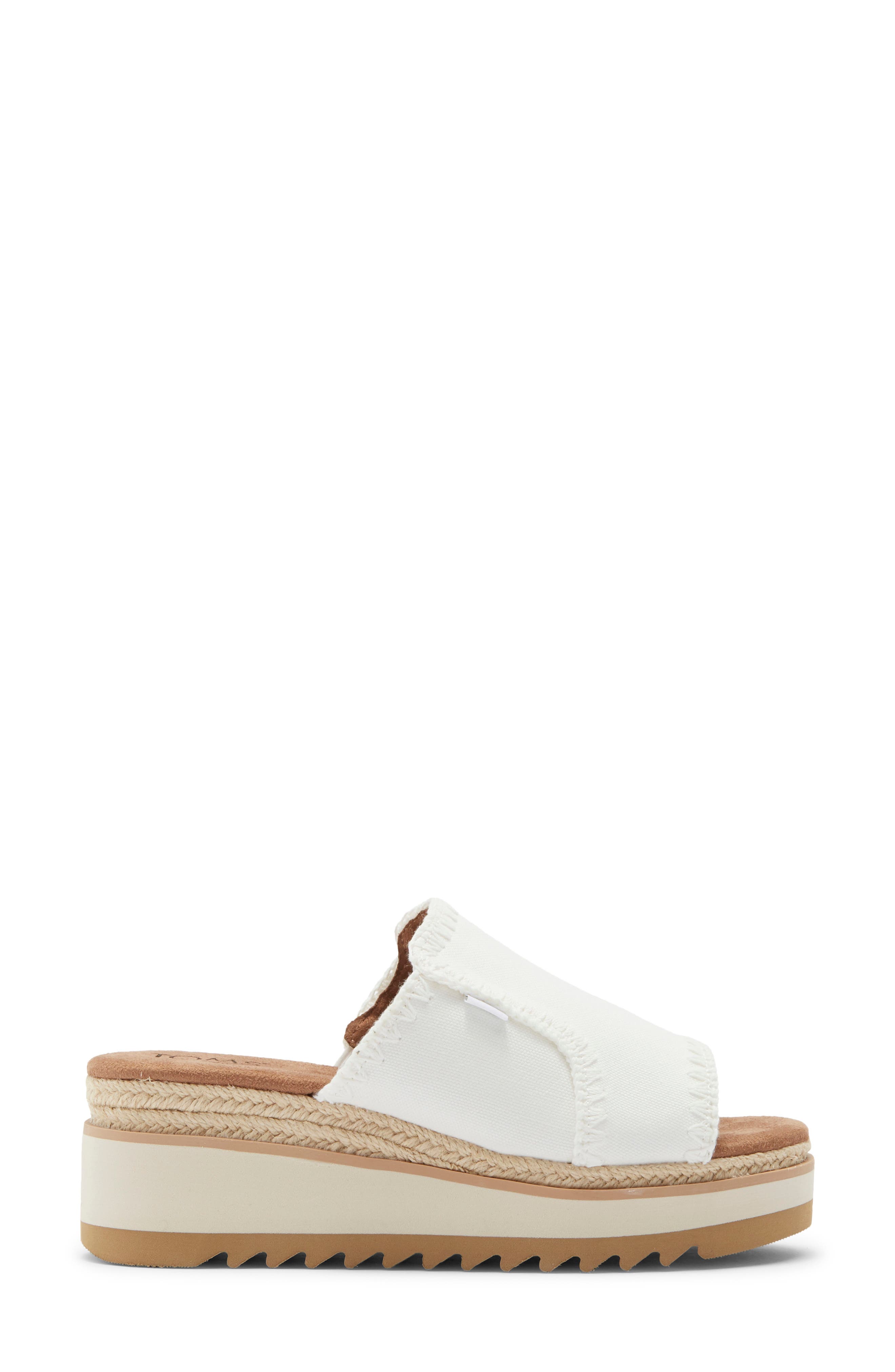TOMS Adria Platform Wedge Sandal, Alternate, color, White