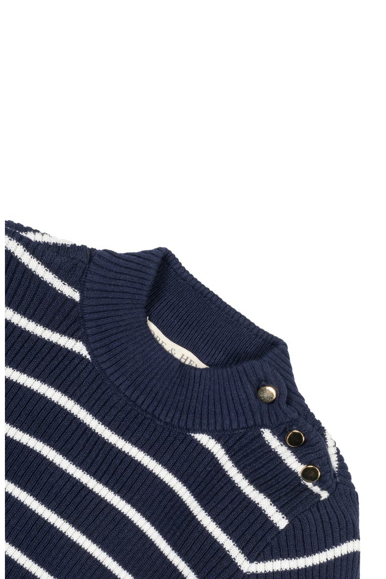 Girls' Organic Mock Neck Sweater, Kids, Alternate, color, Navy Breton Stripe