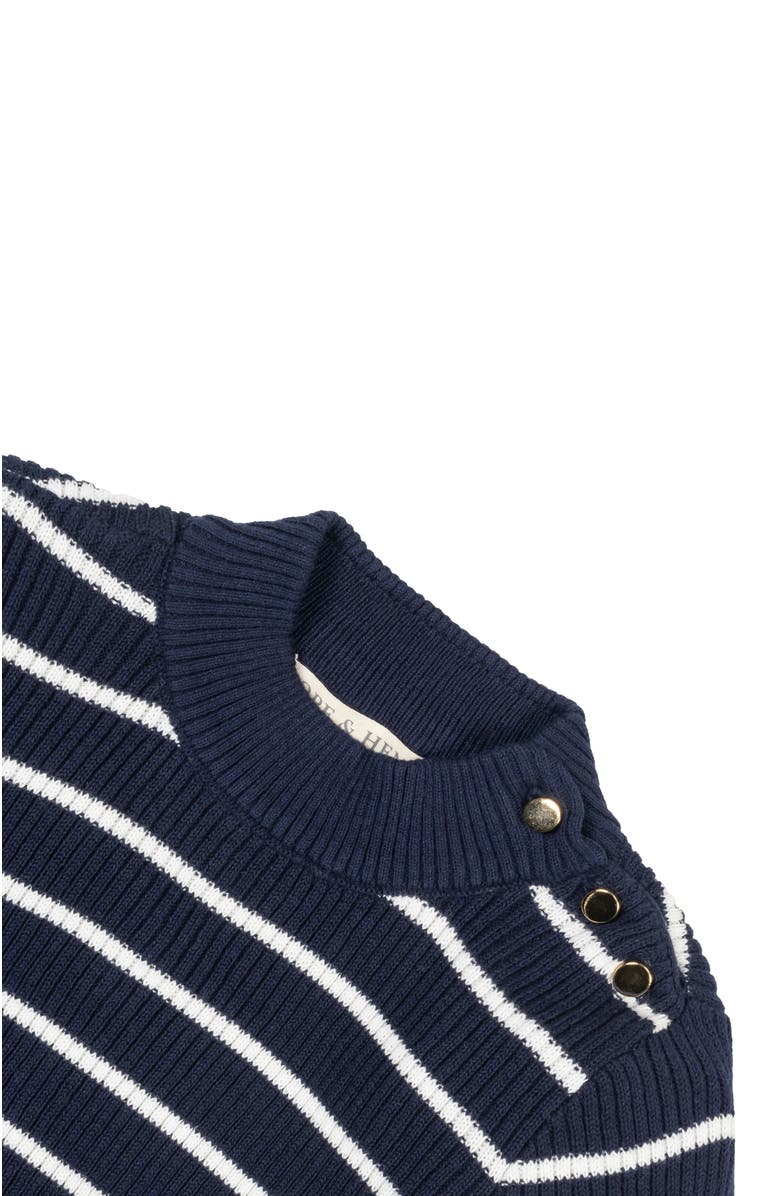 Hope & Henry Baby Girls' Organic Mock Neck Sweater, Infant, Alternate, color, Navy Breton Stripe