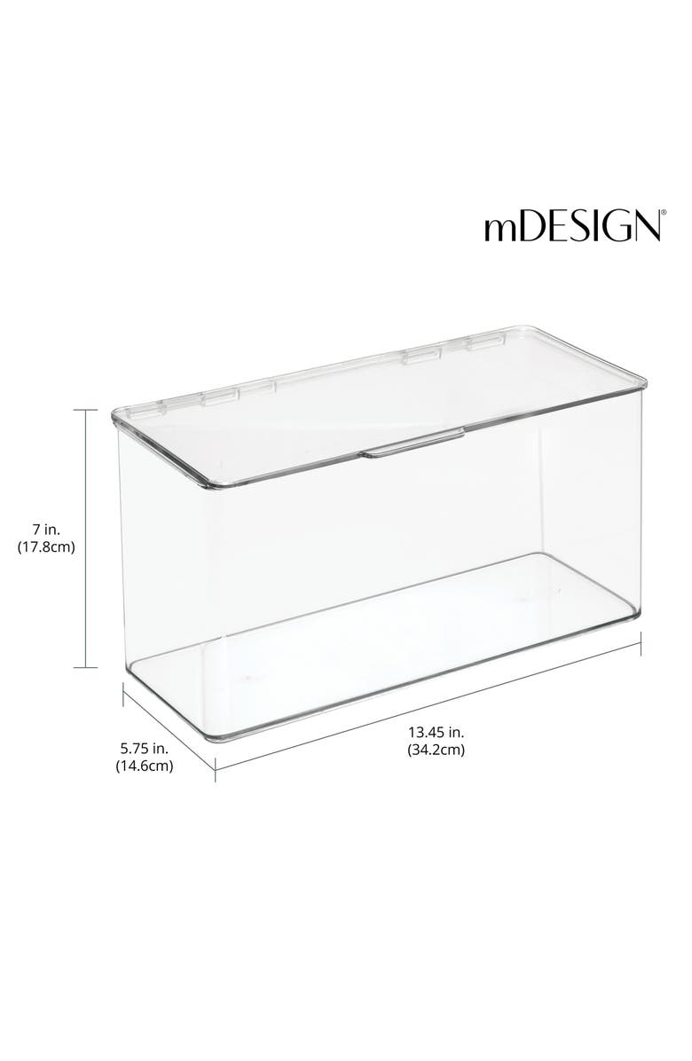 mDesign Plastic Playroom/Gaming Organizer Bin Box with Hinged Lid, 8 Pack - Clear, Alternate, color, Clear