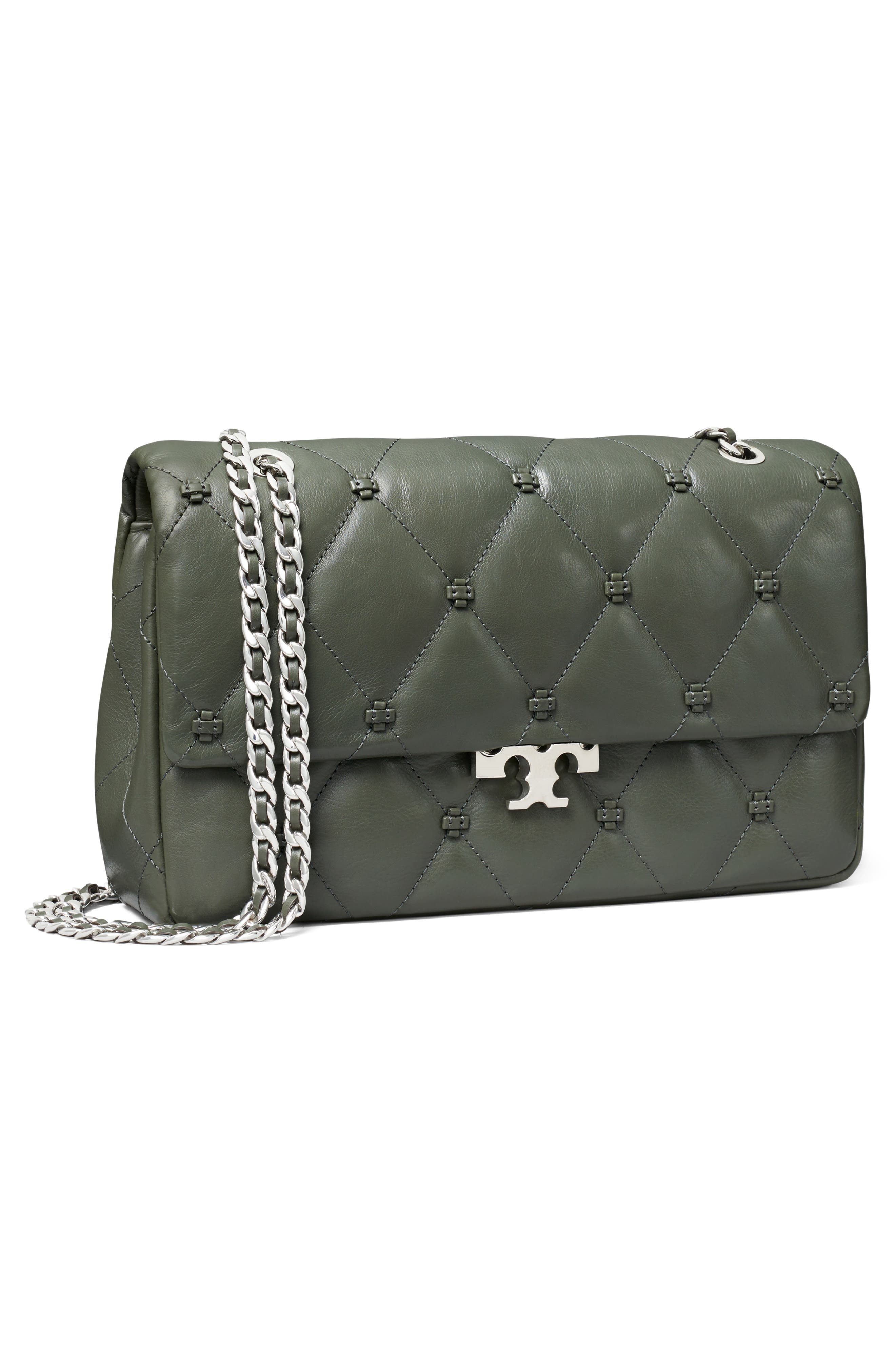 Bunny Knot Leather Shoulder Bag, Alternate, color, OBSIDIAN