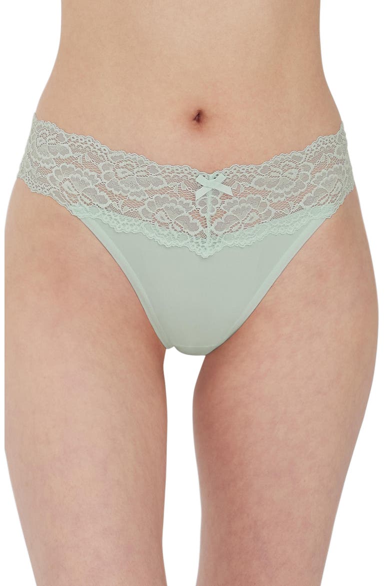 Goddess Lace Trim Thong 2-Pack, Alternate, color, Cashmere/Sparkling Aqua