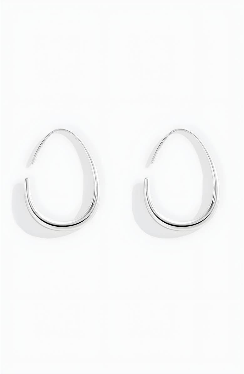 Mint & Lily Fluid Hoop Earrings, Main, color, Silver