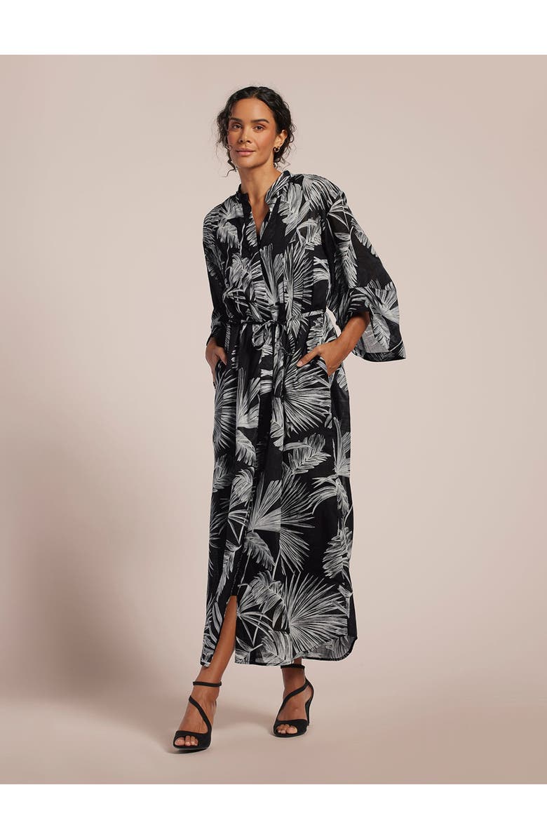 Tori Richard Chalk A Lot Hyacinth Dress, Main, color, Black