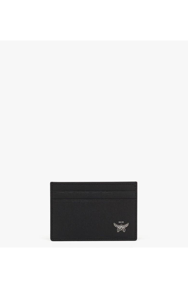MCM Himmel Card Case in Embossed Leather, Main, color, Black