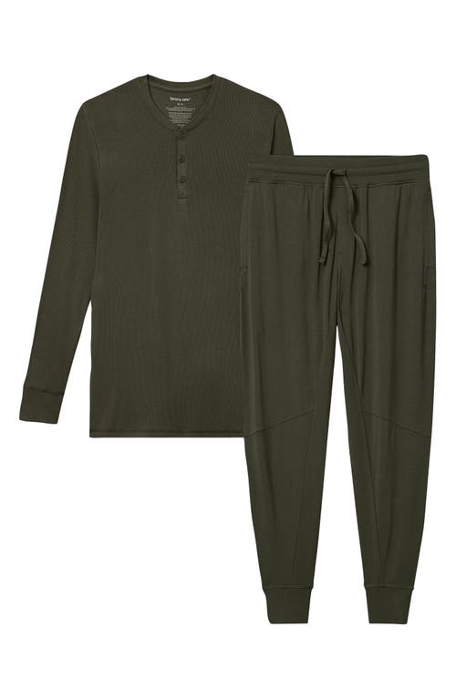 Tommy John Lounge Henley Pajamas In Rosin