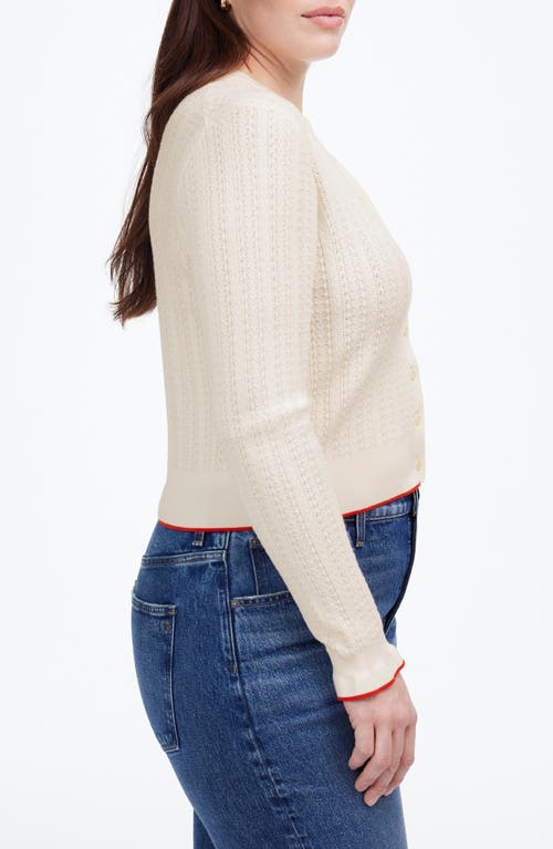 Madewell The Signature Open-knit Cardigan In Ivory