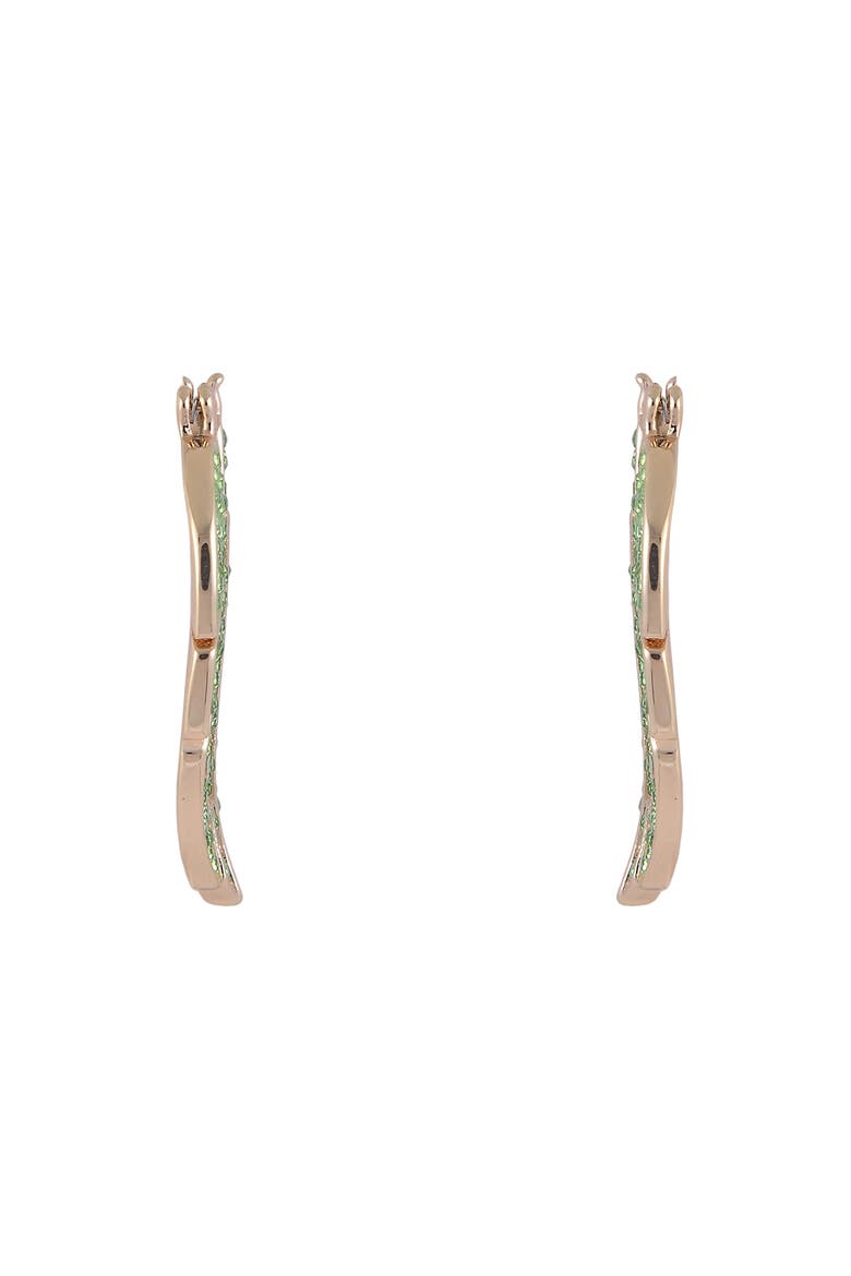 Green Stone Palm Hoop Earrings, Alternate, color, Green