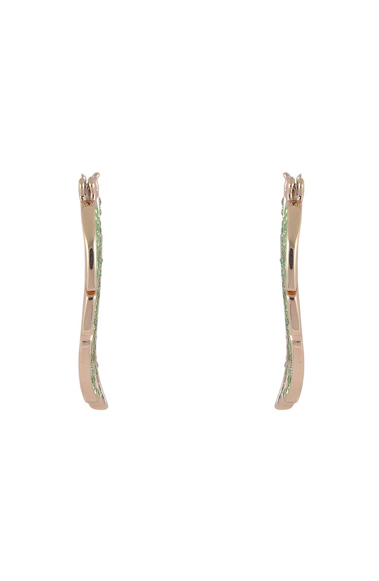 Hallmark Green Stone Palm Hoop Earrings, Alternate, color, Green