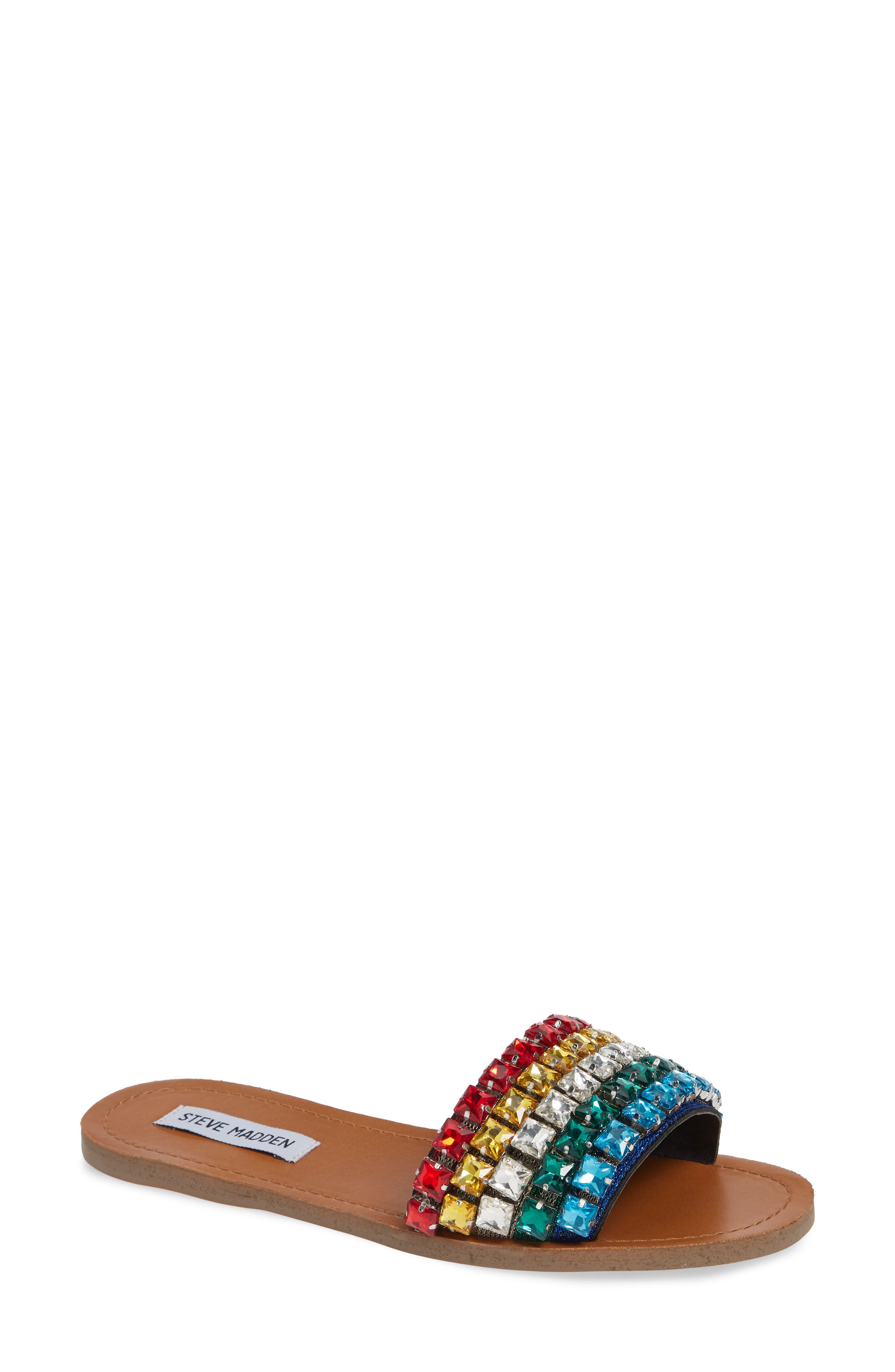 Steve Madden Serenade Crystal Embellished Slide Sandal, Main, color, 