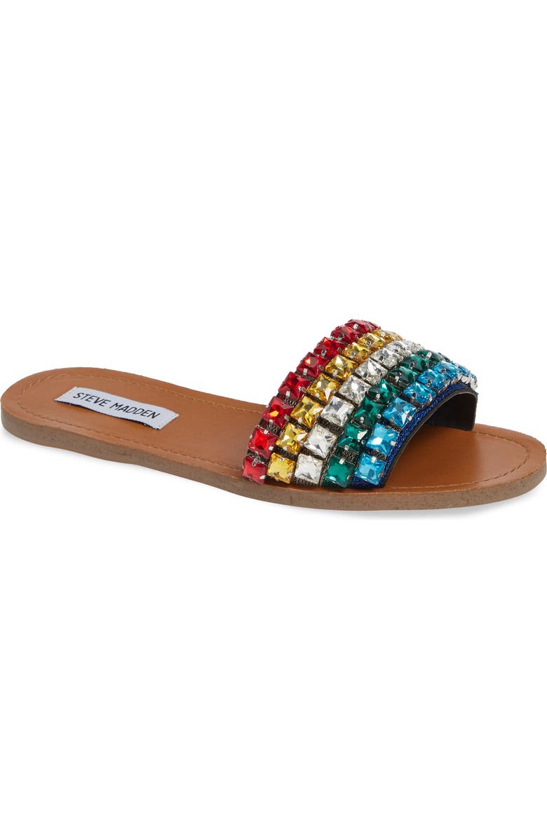Steve Madden Serenade Crystal Embellished Slide Sandal, Main, color,
