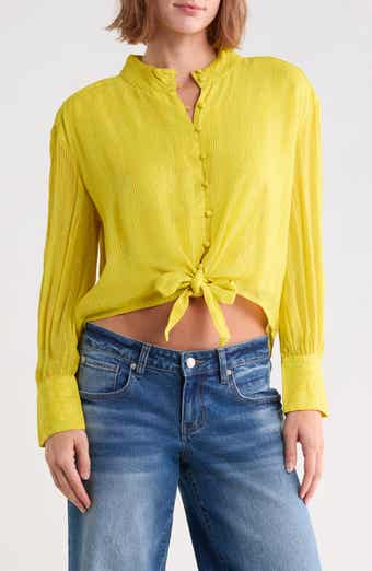 Aurora Metallic Tie Front Top