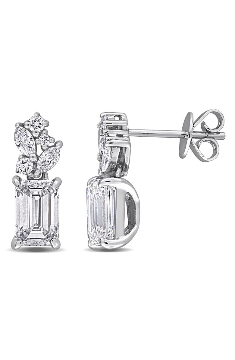 Julianna B. Lab-Grown Diamond Cluster Earrings 14k White Gold, Main, color, White Gold