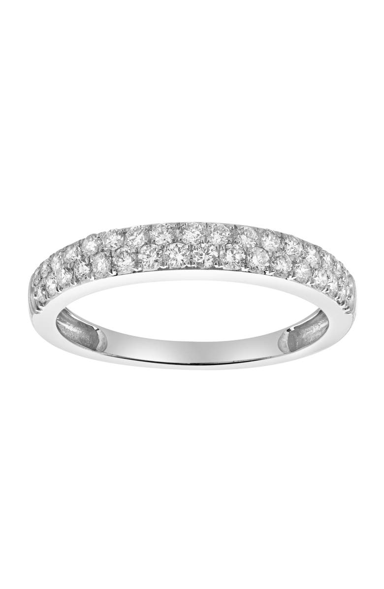 LuvMyJewelry Serafina 14K Gold Round Diamond Studded Eternity Band Ring - 0.48cts, Main, color, 14K White Gold